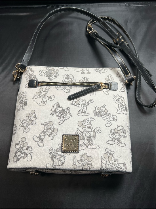 Dooney & Bourke Handbags - Dooney & Bourke Disney Mickey Mouse Sketch Letter Carrier Crossbody Bag White